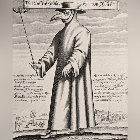 Medico Della Peste Plague Doctor Bird Beak Masquerade Steampunk Gas Mask Pendant - Picture 3 of 6